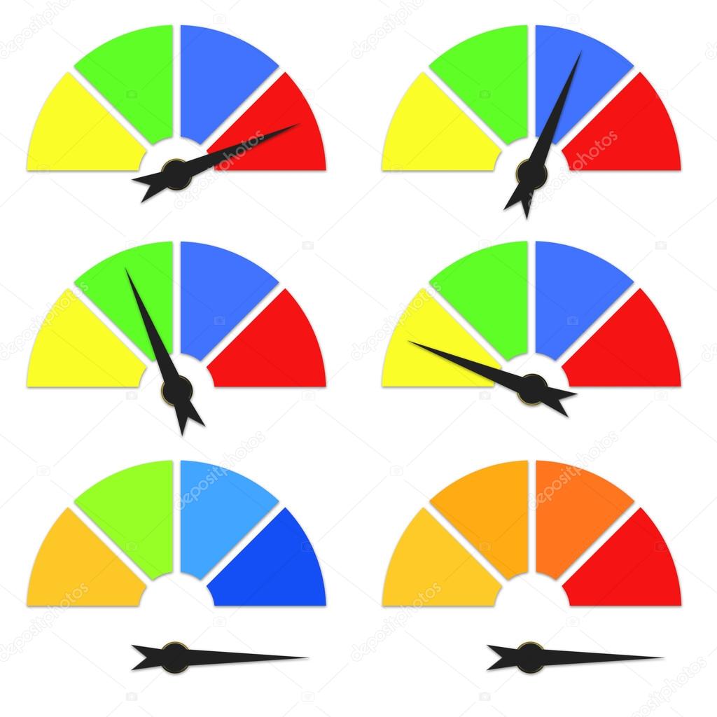 Set colorful speedometers
