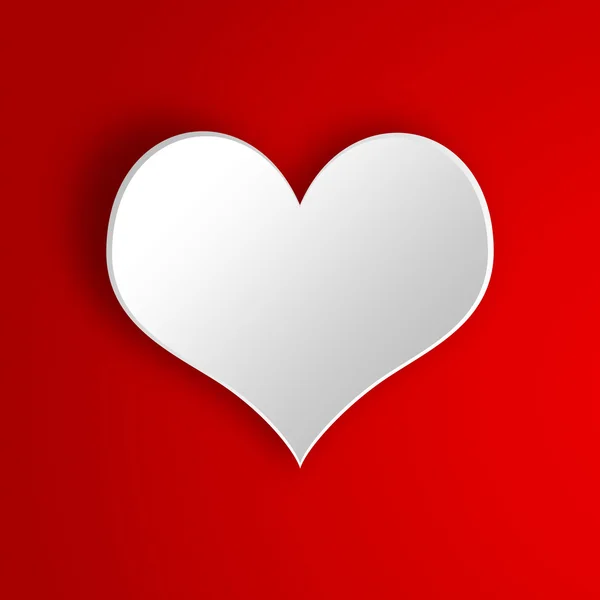 Illustration du coeur blanc sur fond rouge . — Photo