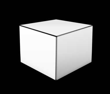 Siyah arka plan üzerine beyaz kutu çizimi