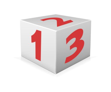 Beyaz arka plan üzerinde bir 123 blok