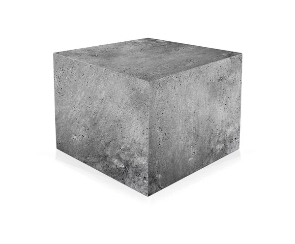 Concrete cube isolated — Stock Photo, Image