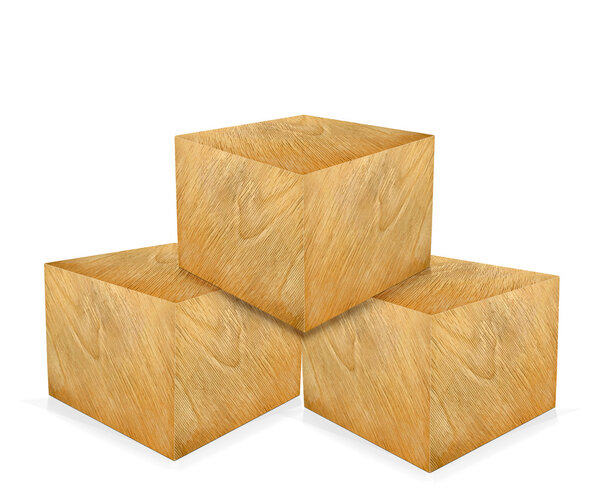 Wooden cubes isolated on a white.
