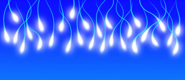 Висячі вогні на синьому фоні — стокове фото