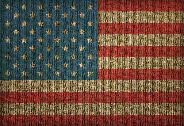 生地の風合いにアメリカ国旗 — ストック写真