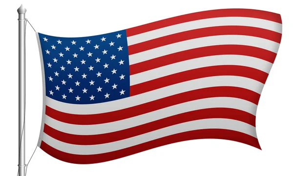 고립 된 미국 국기의 그림 — 스톡 사진