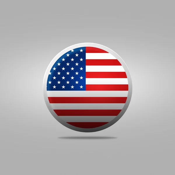 Круглая иконка с флагом США — стоковое фото