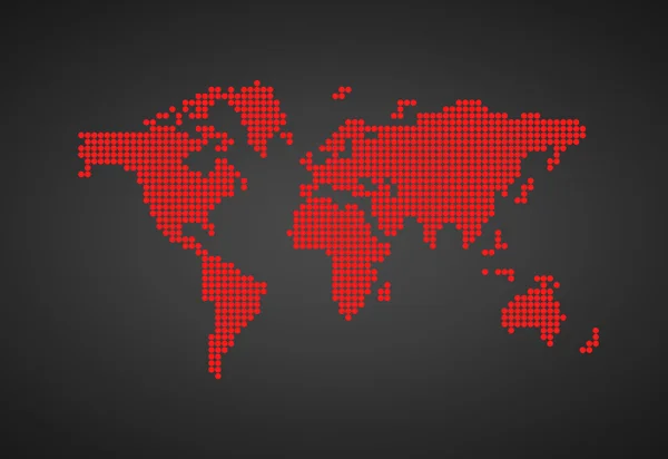 Mapa do mundo pontilhado vermelho . — Fotografia de Stock