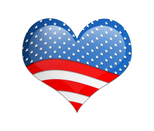 Coração com bandeira dos EUA . — Fotografia de Stock
