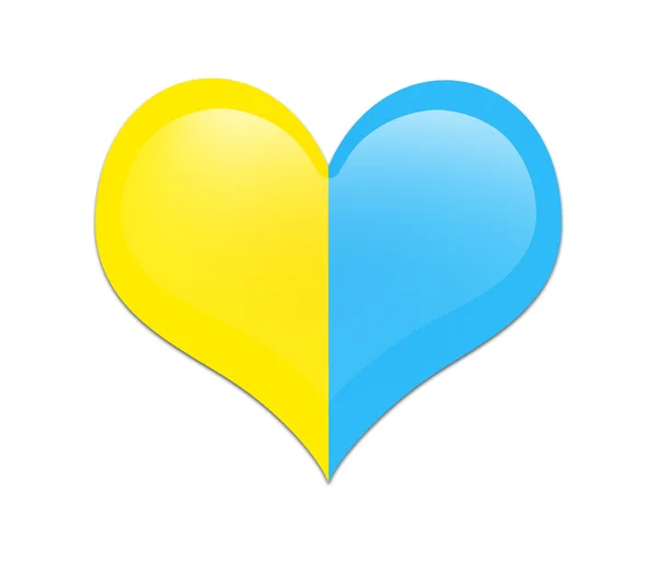 Coeur avec drapeau Ukraine — Photo