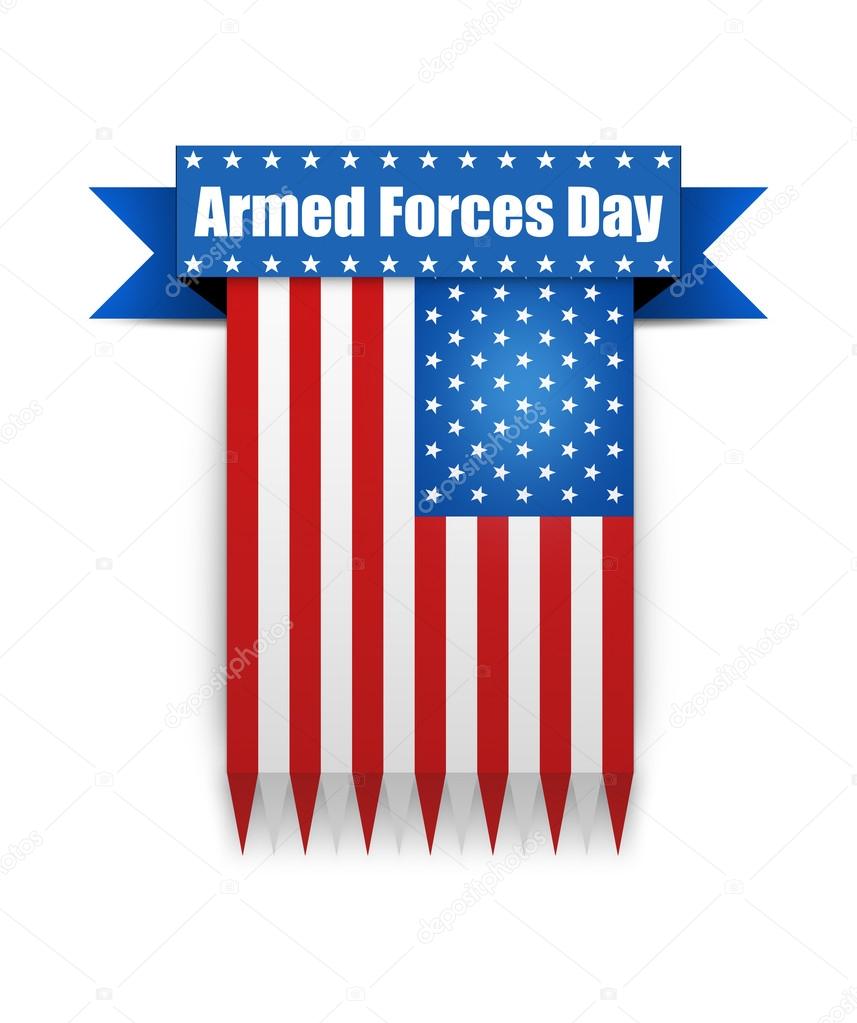 Color flag on the Armed Forces day.