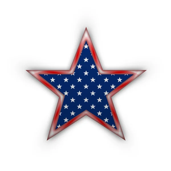 Αστέρι στην εθνική αμερικανική χρώματα. — Φωτογραφία Αρχείου
