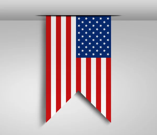 Вертикальное повешение флага США — стоковое фото