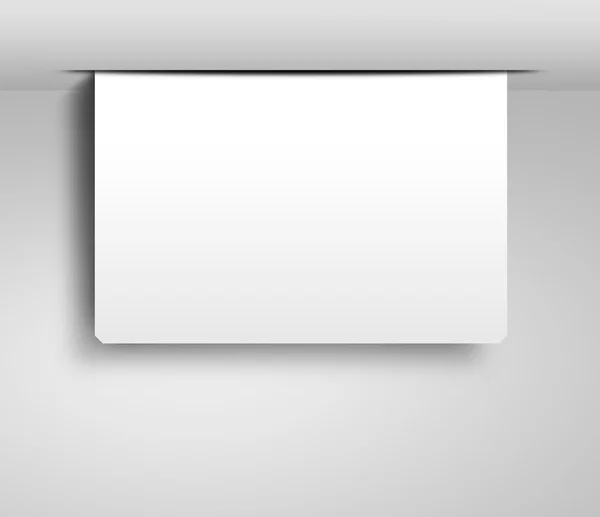 Hanging pure white banner. — Stock Photo, Image