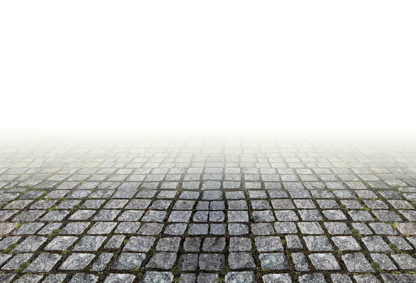 Old stone pavement on white background — Stock Photo, Image