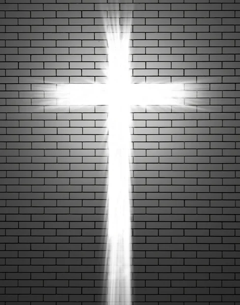 Światła w kształcie krzyża chrześcijańskiego — Zdjęcie stockowe