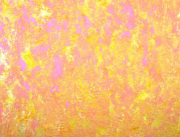 Abstracte Schilderachtergrond Acryl Geel Goud Paars Roze Kleur Geschilderd Doek — Stockfoto