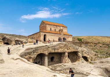 Uplistsikhe, Georgia, 24.07.2019. Ancient working Church in Uplistsikhe or Prince's Church. Ancient rock city in Georgia. A UNESCO world heritage site
