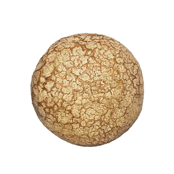 Yuvarlak Çavdar Ekmeği Beyaz Bir Zemin Üzerinde Kahverengi Çıtır Çıtır — Stok fotoğraf