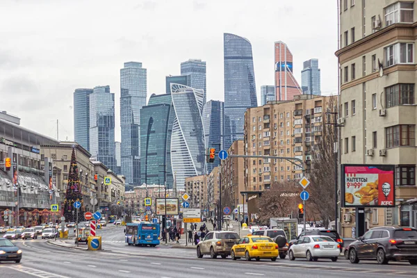 Moscou Rússia 2020 Vista Dos Arranha Céus Moderno Centro Negócios — Fotografia de Stock