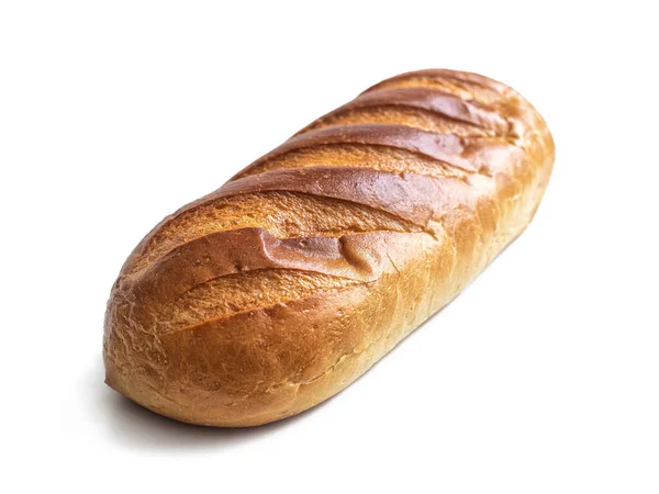 Pão Farinha Trigo Com Uma Crosta Dourada Entalhes Cima Isolado — Fotografia de Stock