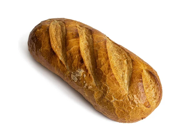 Domácí Chléb Bílé Pšeničné Mouky Lahodnou Zlatou Kůrkou Štěrbinami Vrchu — Stock fotografie