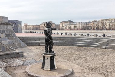 Moskova, Rusya, 04.06.2021. Moskova Nehri 'nin Pushkinskaya seti üzerindeki Gorky Park' ta 