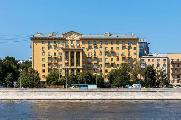 Moscow Russia 2021 Residential Building Frunzenskaya Embankment Portico Colonnade Pediment — Stock fotografie