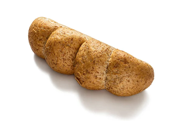 Pão Aveia Trigo Delicioso Com Sementes Fundo Branco — Fotografia de Stock