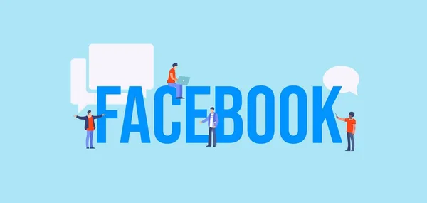 Έννοια Facebook. Παγκόσμιο διαδίκτυο για τις τεχνολογίες μάρκετινγκ μέσων επικοινωνίας informational on-line. — Διανυσματικό Αρχείο
