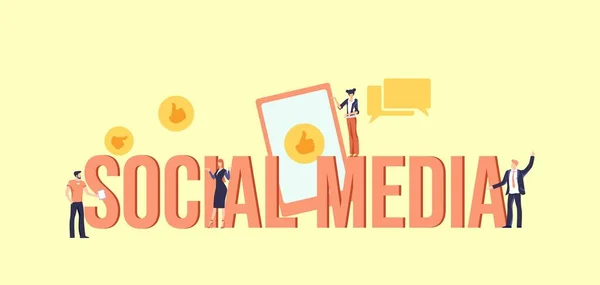 Sociaal media concept. Communicatie-informatietechnologieën online referentie voor marketing. — Stockvector