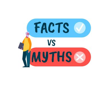 Gerçek vc Myth posteri. Gerçekçilik ve fantezi savaşı. Uydurulmuş aldatmaya karşı dürüst kanıtlar..