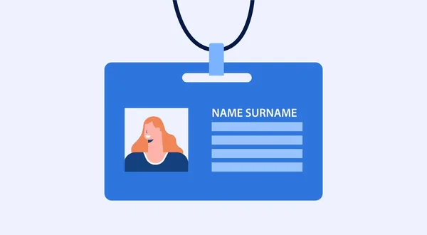 Consultant ID card template. Identification card information with secure pass personal of character. — Stock Vector