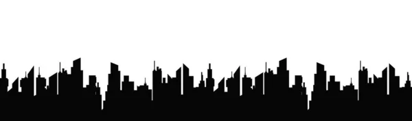 Stadt abstrakte Landschaft. Schwarze Silhouetten Wolkenkratzer mit Panorama-Metropole. — Stockvektor