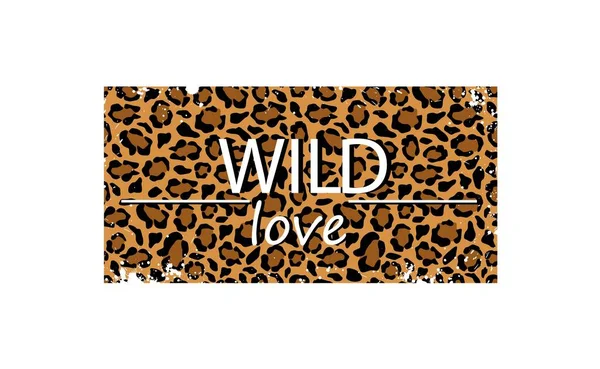 Leopardo pelle selvaggio amore sfondo. Macchie con profili mimetici di puma nero in leopardo bianco. — Vettoriale Stock