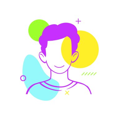 Neşeli soyut ruh hali ve mutluluk ortamı. Sarı zevkli ve mavi tatminli içerik karakteri.