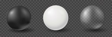 Yuvarlak top. Siyah küre boş beyaz metal dekorasyonu. Işık parlamaları ve şeffaf parlak gerçekçi..