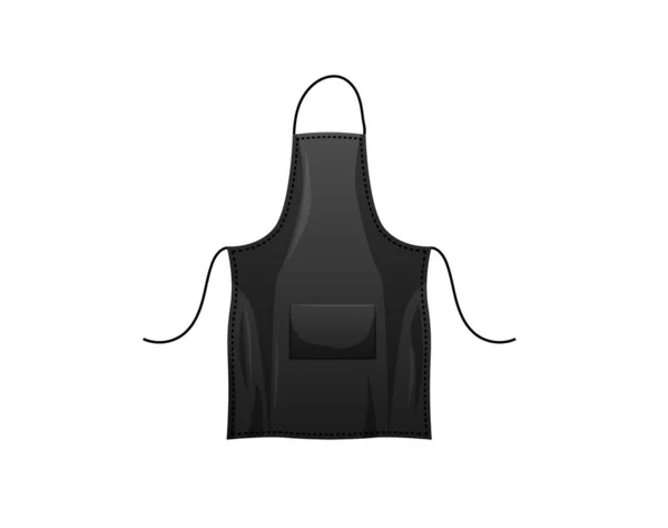 Black apron template. Protective clothing for cooks and factory workers durable cotton fabric. — Image vectorielle