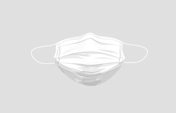Modelo de maquilhagem de máscaras médicas brancas. Prevenção respirador de higiene respiratória para pandemia de coronavírus. —  Vetores de Stock