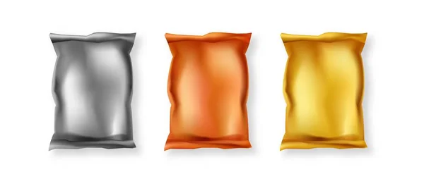 금 청동 과 은으로 된 쟁반. 포장용 비닐봉지 — 스톡 벡터