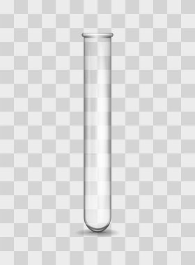 Cam test tüpü izole şablon. Kimyasal ve tıbbi araştırma için uzatılmış şeffaf matara.