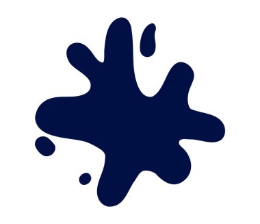 Dynamic dark blue splash shape ideal for creative design, print materials, or digital art.