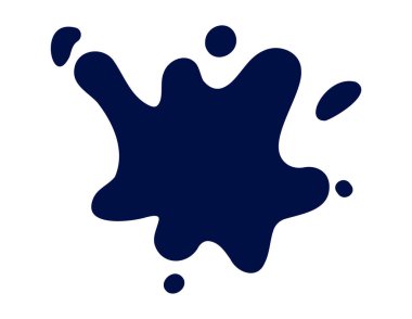 Dynamic dark blue splash shape ideal for graphic design, backgrounds, or artistic projects.