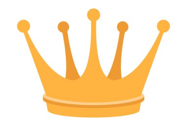 Beş kule ve yuvarlak yüzgeçli minimalist altın taç tasarımı kraliyet ve otorite teması için basit ve zarif.