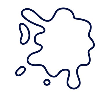 Abstract fluid splash in dark color against a white backdrop, suitable for modern artistic concepts.