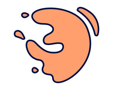 Dynamic splash shape with bold outlines, perfect for creative design projects and modern aesthetics.