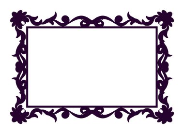 Çiçek aksanıyla süslemeli klasik çerçeve, sanat gösterileri veya dekoratif projeler için mükemmel.