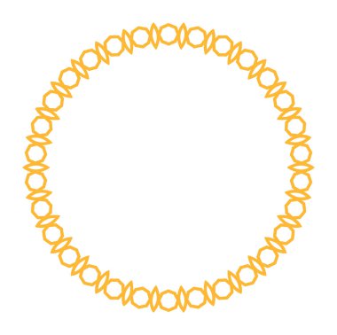 Dairesel biçimlerde geometrik desenler içeren zarif İslami çerçeve, sanatsal ve dekoratif amaçlar için idealdir..