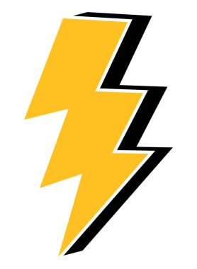 Çarpıcı sarı yıldırım simgesi, dinamik tasarım elementleri ya da yaratıcı ilham kaynakları için mükemmel..