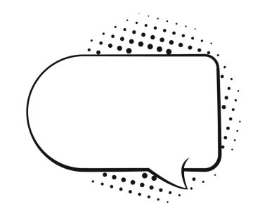 Yaratıcı tasarımlar için ideal, yarım tonlu nokta desenli boş bir çizgi roman balonu..