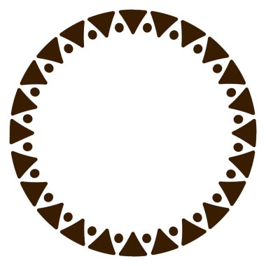 Geleneksel Afrika kabile kalıplarını içeren dekoratif dairesel çerçeve, kültürel veya sanatsal tasarım projeleri için mükemmel.